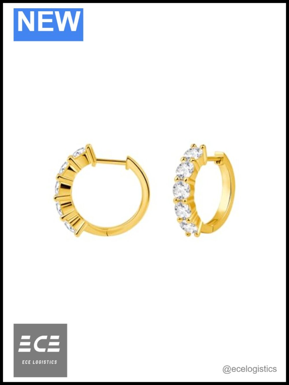 Moissanite Clip On Hoop Earrings S925 Sterling Silver 3ct VVS Round Cut